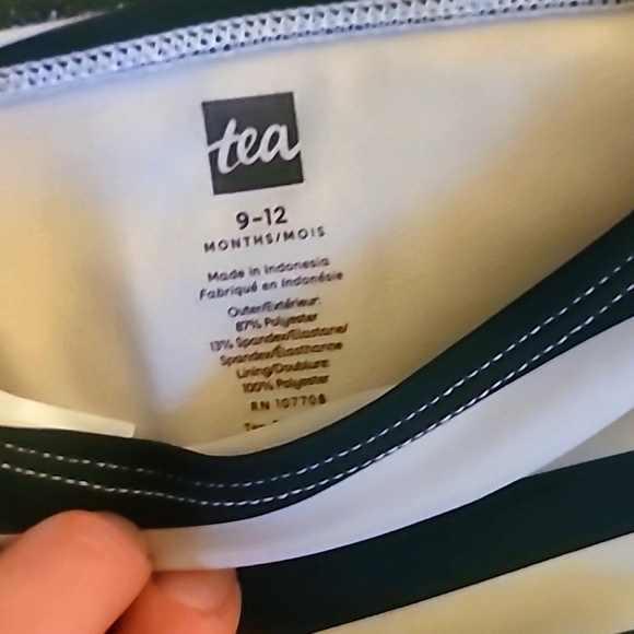 Like New Tea Collection Purple TWO Piece Flamingo Print Swimsuit - Picture 3 of 4